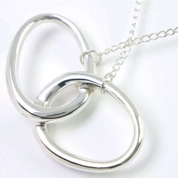 AuthenticTiffany & Co. Elsa Peretti Large Interlocking Ovals 925 Sterling Silver - Picture 7 of 10